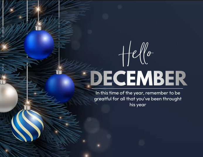 Hello December Inclusive Plantilla de Hola Diciembre | PosterMyWall