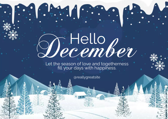 Abstract December Card hello december Template | PosterMyWall