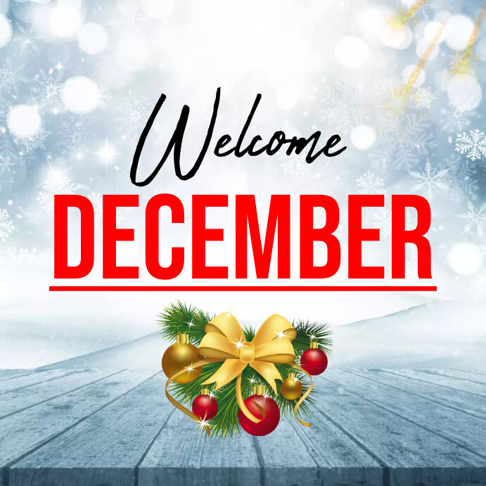 Simple December Design Hello December Template | PosterMyWall