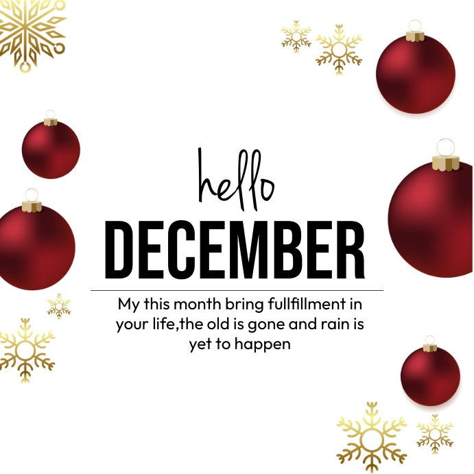 hello december Wpis na Instagrama template