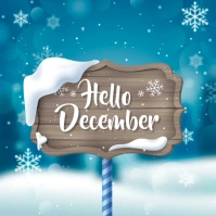 hello december Сообщение Instagram template