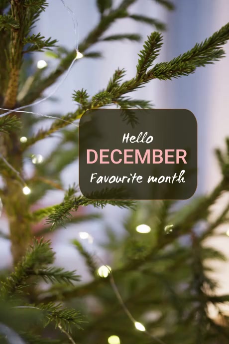 Hello DECEMBER Poster template
