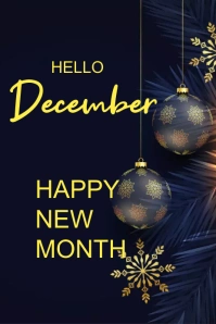 Hello December Pinterest-Grafik template