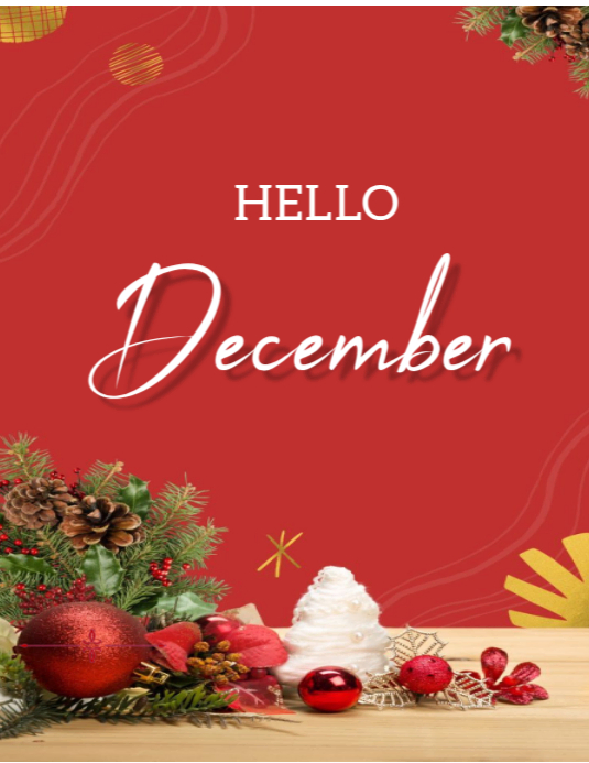 Red December Greeting Flyers Template | PosterMyWall