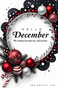 Hello December Greeting Template Poster