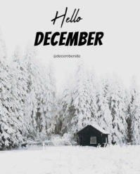 Hello December  Instagram Portrait template