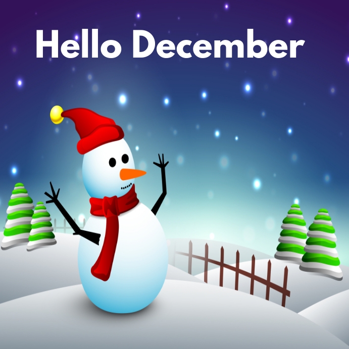 Hello December Instagram post template free | PosterMyWall