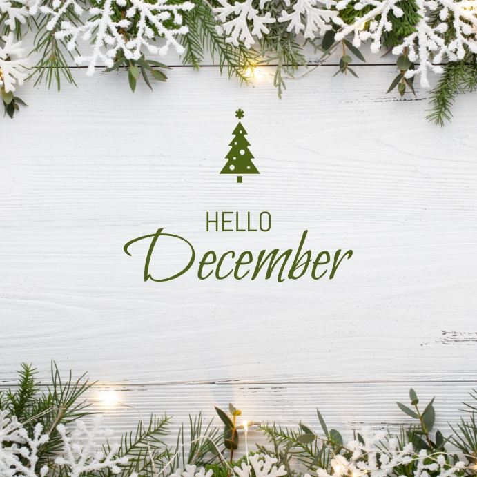 Hello December post for social media Template | PosterMyWall