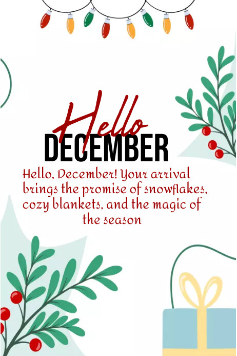 Hello December Poster Design Template | PosterMyWall