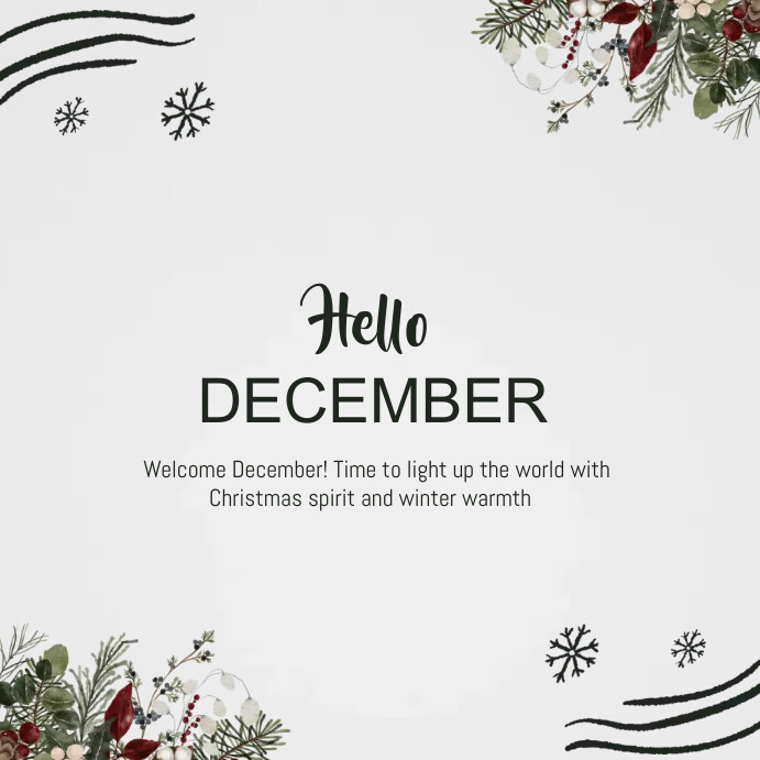 December Support Template Hello december template | PosterMyWall