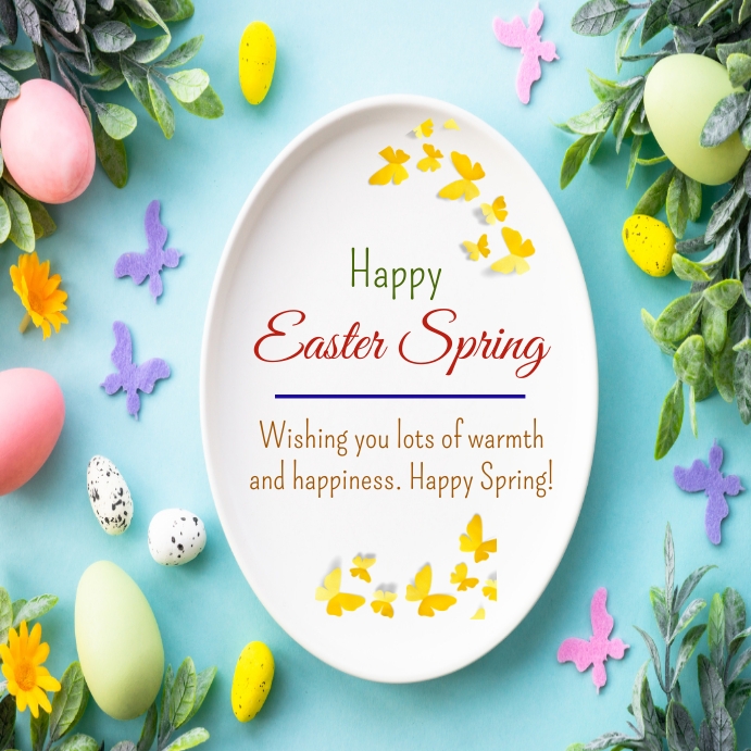 Hello easter, hello spring, welcome spring Instagram 帖子 template