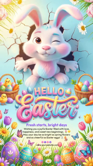 Hello Easter Facebook Story Template | PosterMyWall