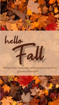 Hello fall Instagram post template.