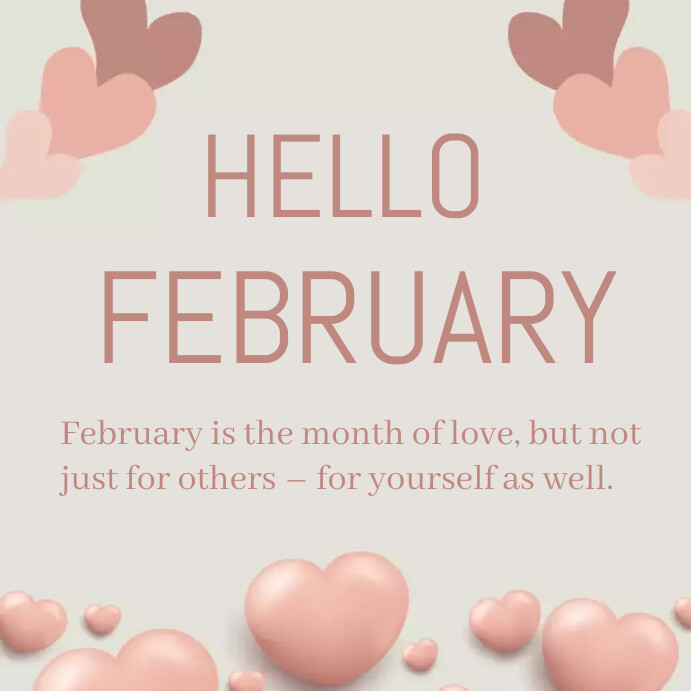 February Posts Hello February ,Instagram post, template | PosterMyWall