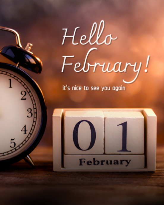 Hello February – Warm Aesthetic New Month Template | PosterMyWall