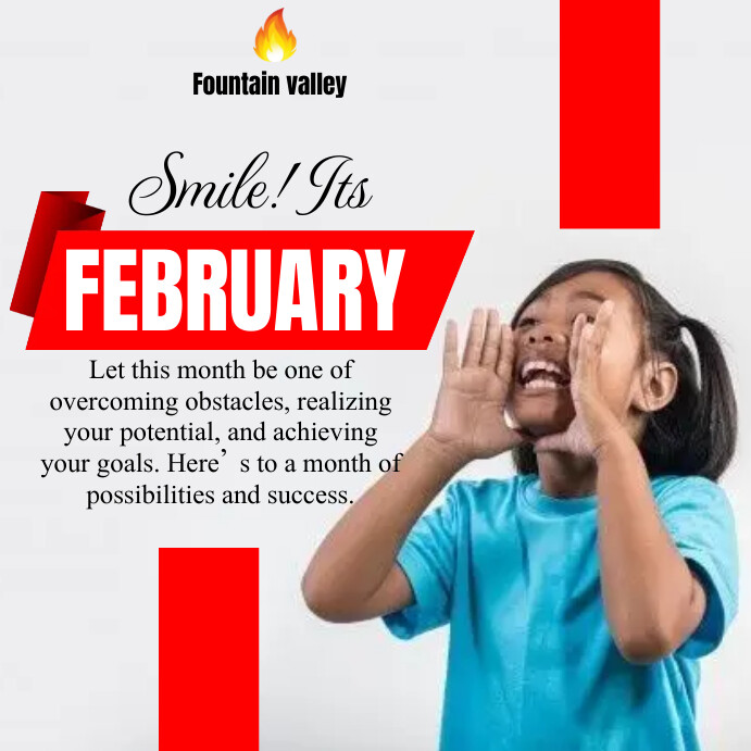 February Posts Hello February Template | PosterMyWall