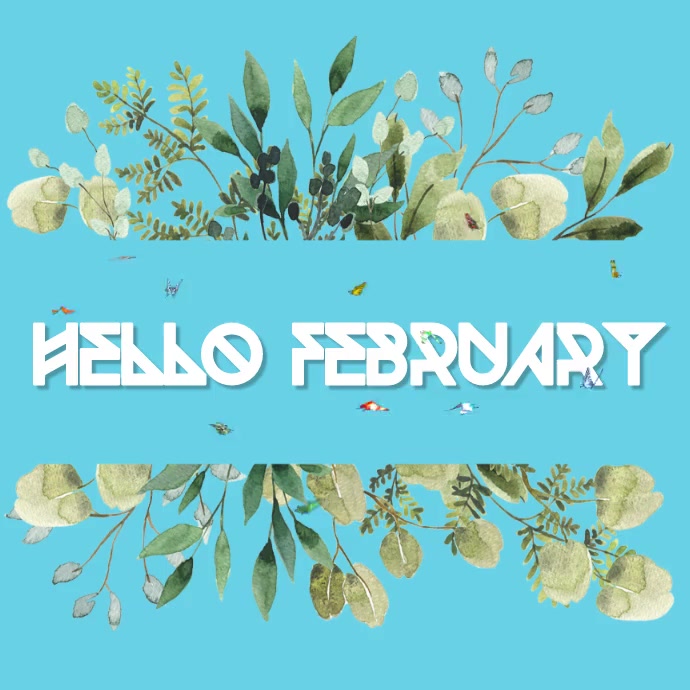 February Simple Header Hello February Template | PosterMyWall