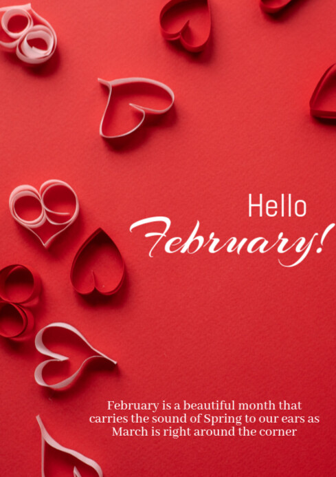 Hello february A4 template