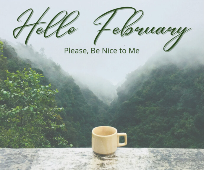Hello February Medium Rectangle template