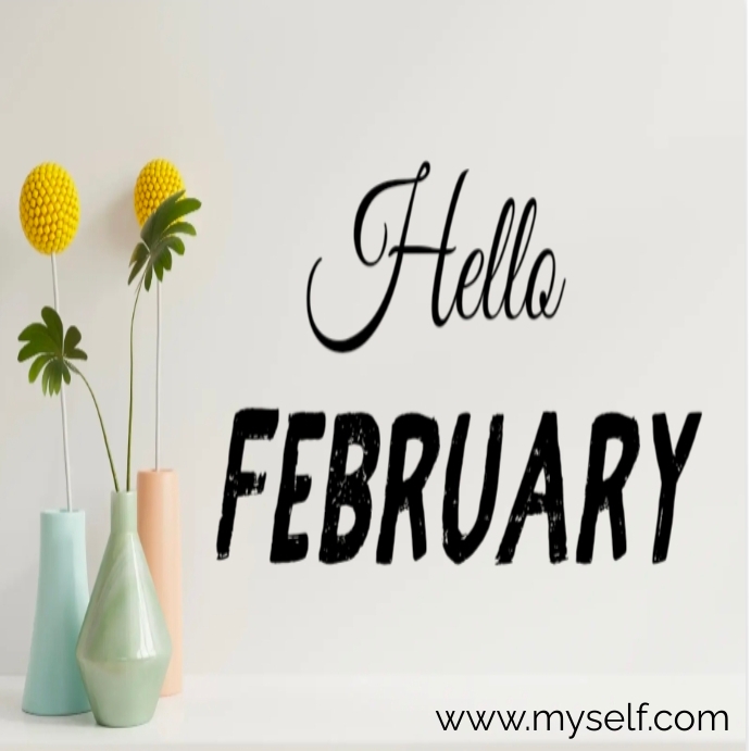 Plantilla de Hola Folleto de Febrero | PosterMyWall