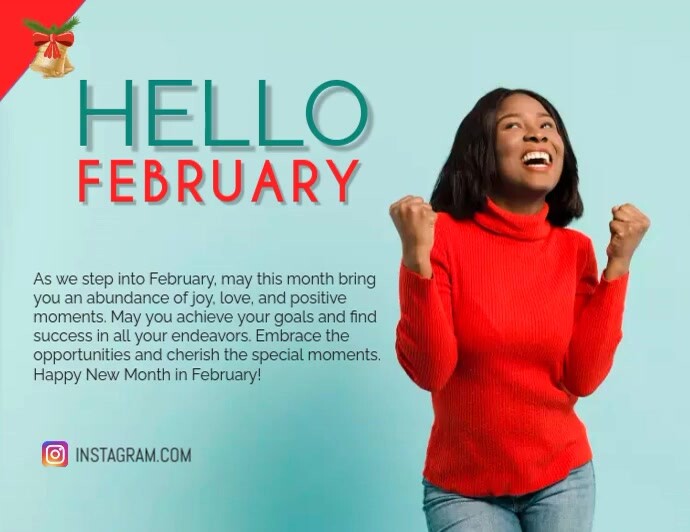 HELLO FEBRUARY Template | PosterMyWall