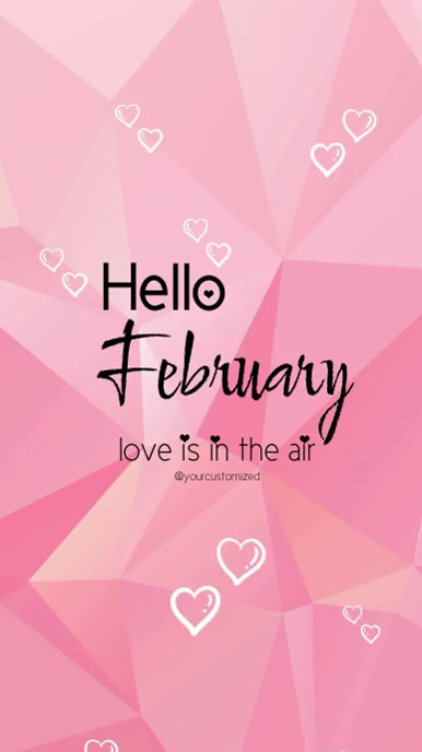 hello february História do Instagram template
