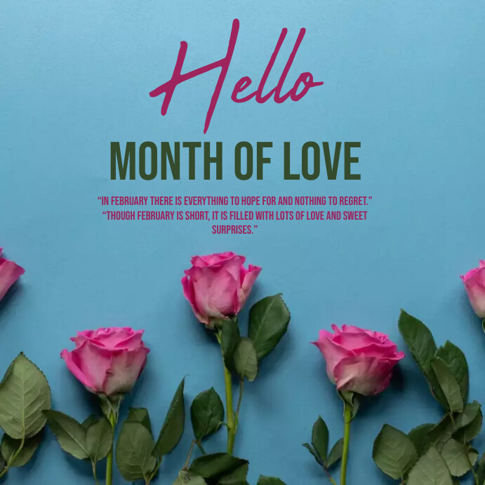 February Posts hello february Template | PosterMyWall