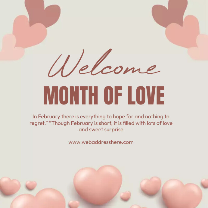 February Simple Design Copy of hello february | PosterMyWall