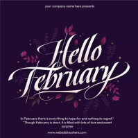 February Simple Design hello february Template | PosterMyWall