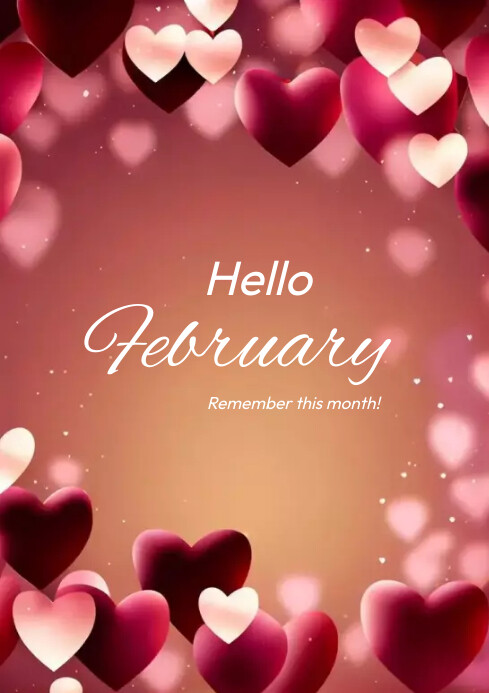 Hello February A4 template