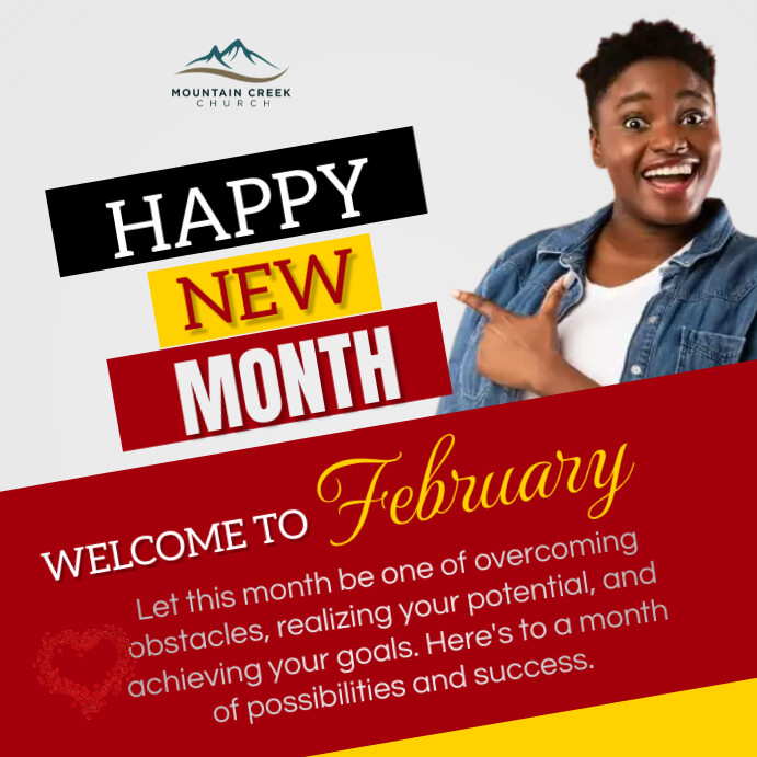 February Posts Hello February Template | PosterMyWall