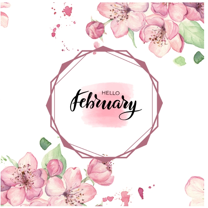 February Simple Design Hello February Template | PosterMyWall