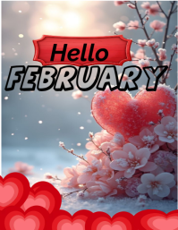 Hello February Flyer Iflaya (Incwadi ye-US) template