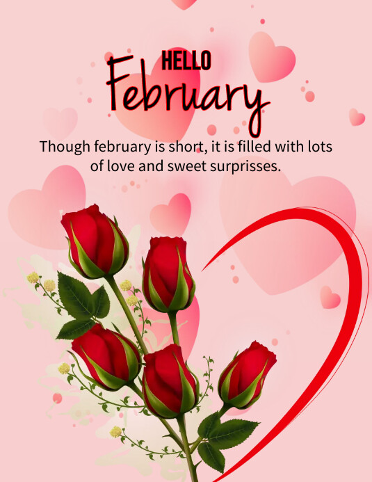 February Event Flyer Copy of Hello February flyer template | PosterMyWall