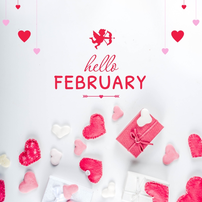 February Posts Hello February Instagram Post Template | PosterMyWall