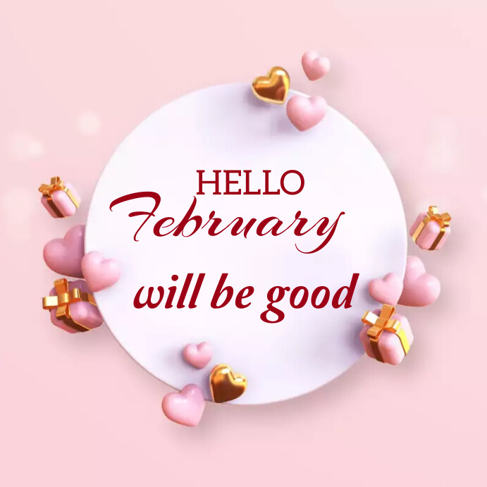 February Posts Hello February Instagram post Template | PosterMyWall