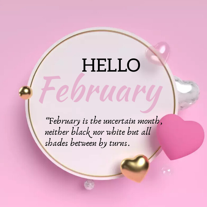 February Posts Hello February Instagram post Template | PosterMyWall