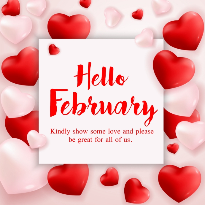February Posts Hello February Instagram Post. Template | PosterMyWall