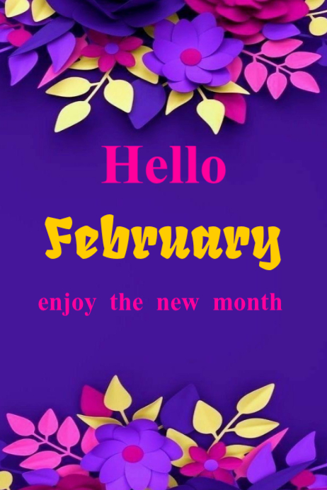 Blue February Greeting Posters Template | PosterMyWall