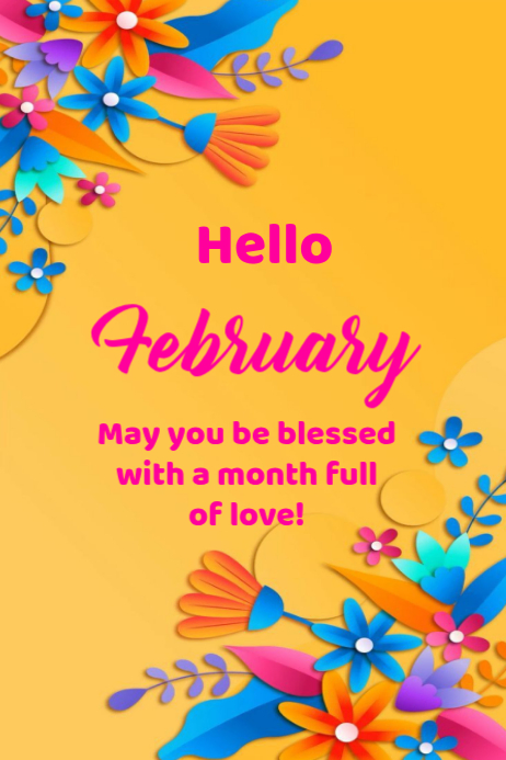 Hello February poster template | PosterMyWall