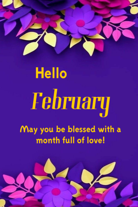 Hello February poster template | PosterMyWall