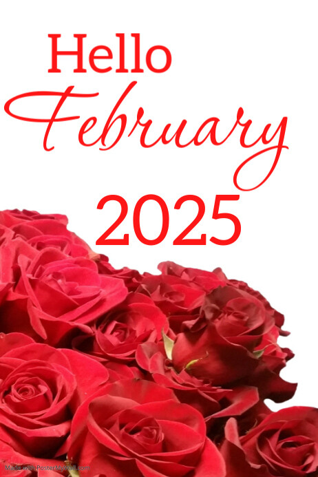Hello February template 2025 Poster