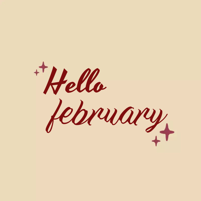 Hello february template online getting card Message Instagram
