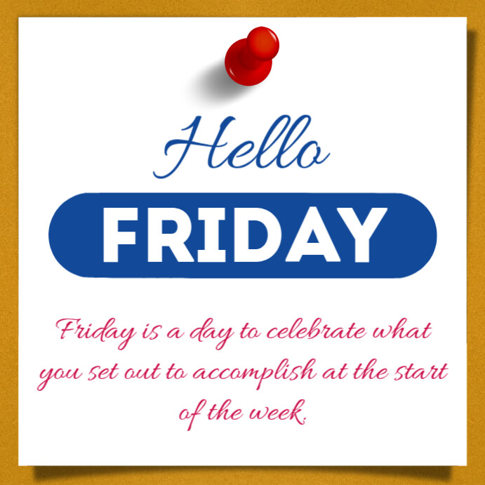 Modèle Hello Friday | PosterMyWall