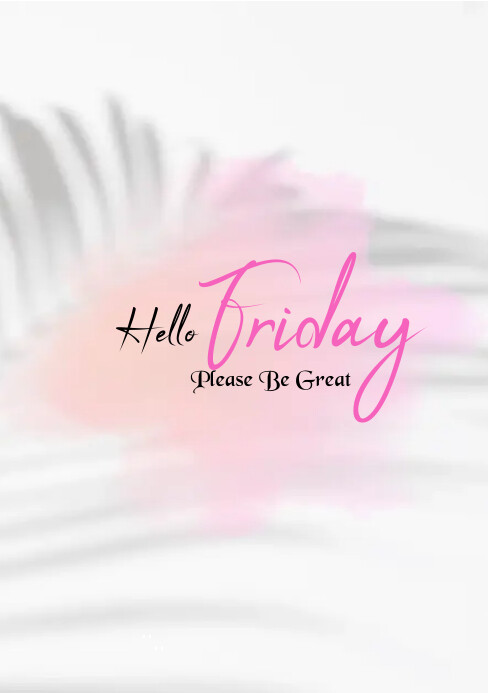 Hello Friday A3 template