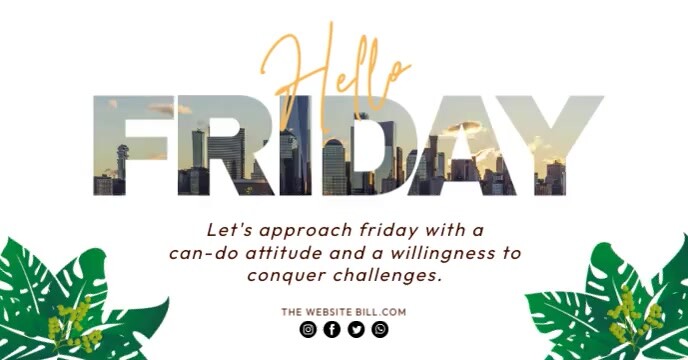 Hello Friday Message ปกอีเวนต์บน Facebook template