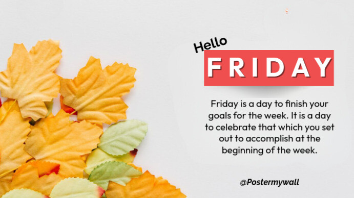 Hello Friday motivational Quote Template Apresentação (16:9)