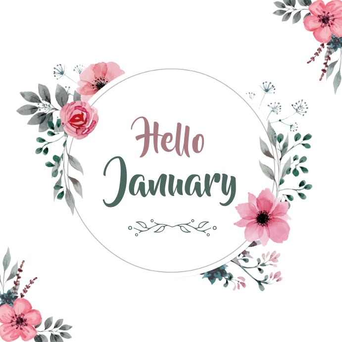 HELLO JANUARY, JANUARY 2023 Instagram Post template