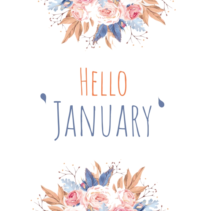 Hello January Label Hello January,hello January,january Flyer Template | PosterMyWall