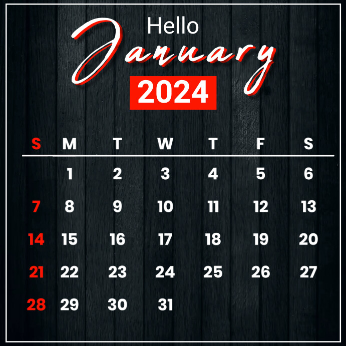 Hello January, Calendar Instagram-opslag template